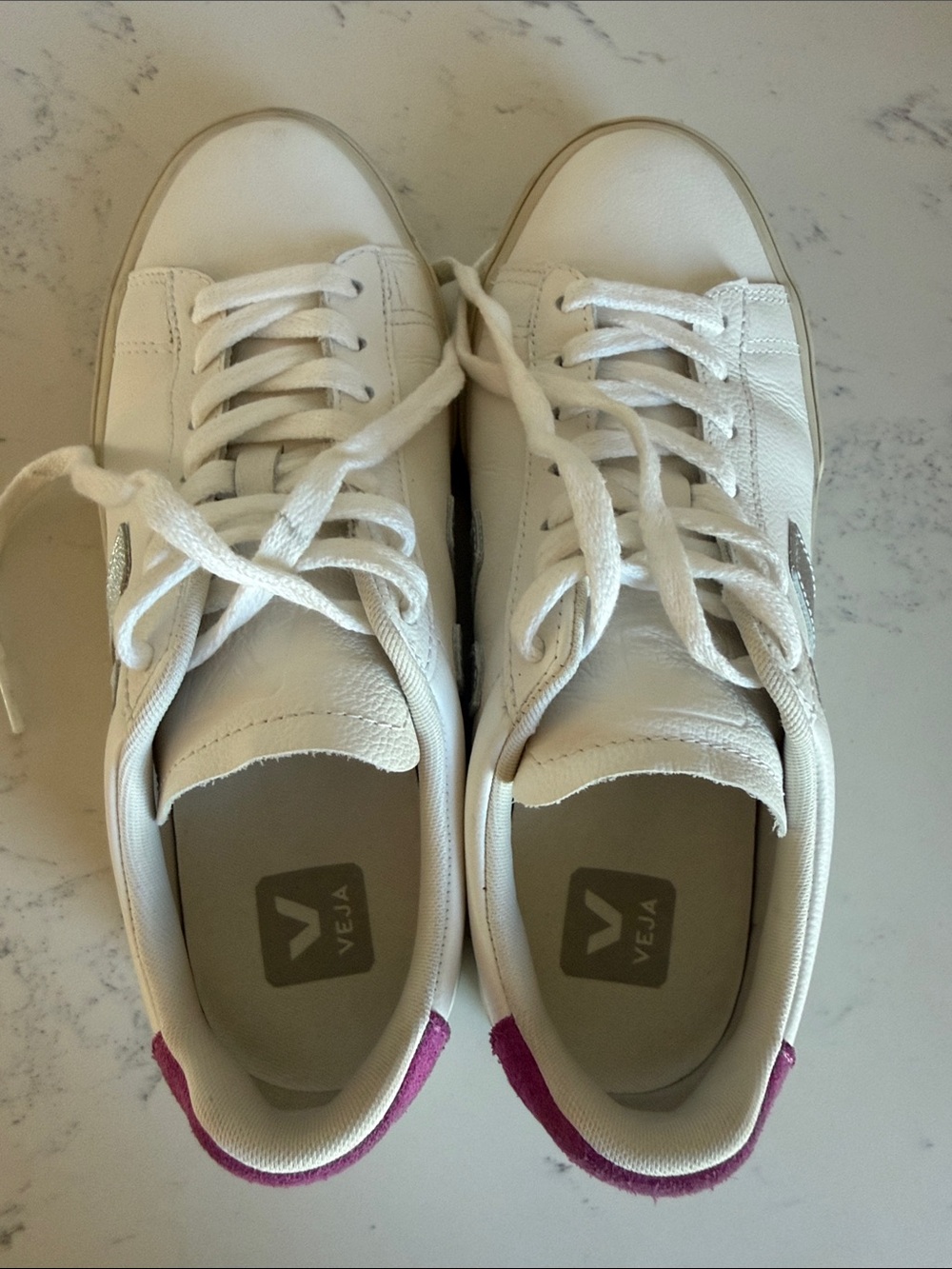 Veja Campo Sneakers Color White Silver Ultraviolet women’s size 7.5 - Picture 4 of 12